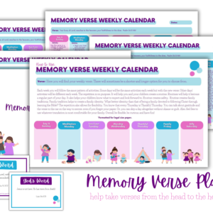 Memory Verse Weekly Calendar of Activities (evangelism)